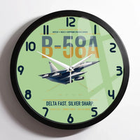 Thumbnail for B-58A Hustler design on light green framed wall clock
