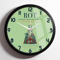 Thumbnail for Rotorua Regional Airport (ROT) design on light green framed wall clock
