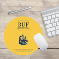Thumbnail for Buffalo Niagara International Airport (BUF) design on yellow round mouse pad