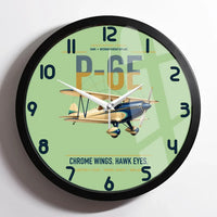 Thumbnail for Curtiss P-6E Hawk design on light green framed wall clock