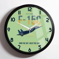 Thumbnail for F-15C Eagle design on light green framed wall clock