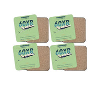 Thumbnail for Bombardier Learjet 60XR design on light green 4 pieces set coaster