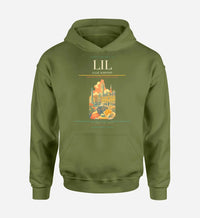 Thumbnail for Lille Airport (LIL) design on green army hoodie single-side print