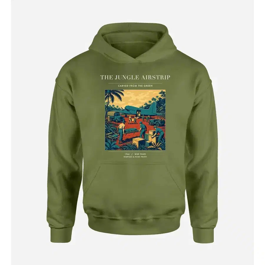 VINTAGE G4524 - The Jungle Airstrip - Premium Hoodie design on greenarmy premium