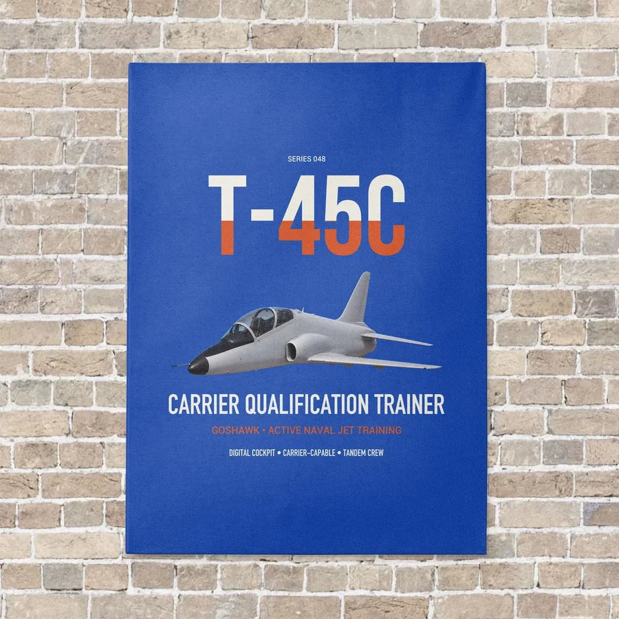 T-45C Goshawk vertical canvas print - no frame - blue background