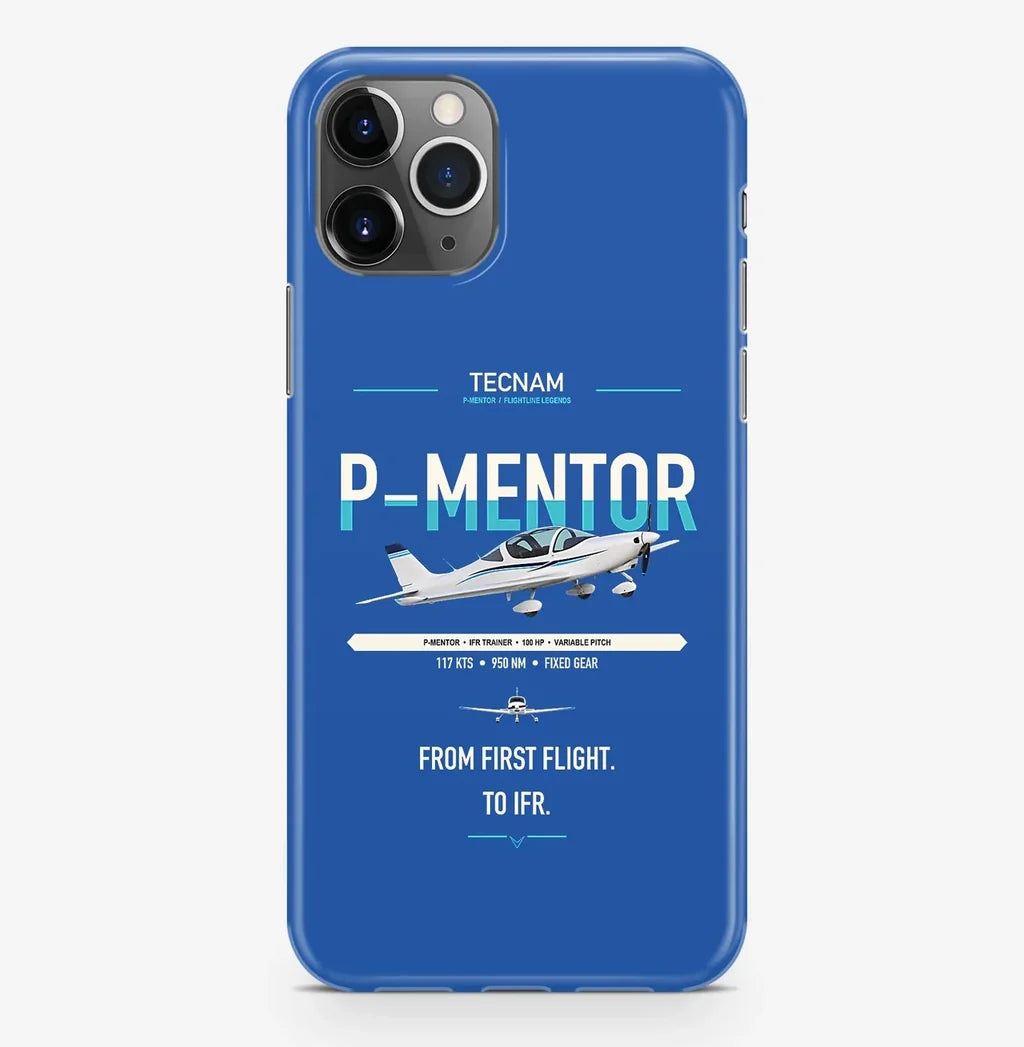 Tecnam P-Mentor design on blue magsafe iphone case, for iPhone Pro Max