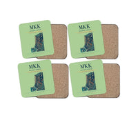 Thumbnail for Molokai Airport (MKK) design on light green 4 pieces set coaster