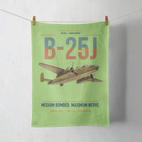 Thumbnail for B-25J Mitchell design on light green towel
