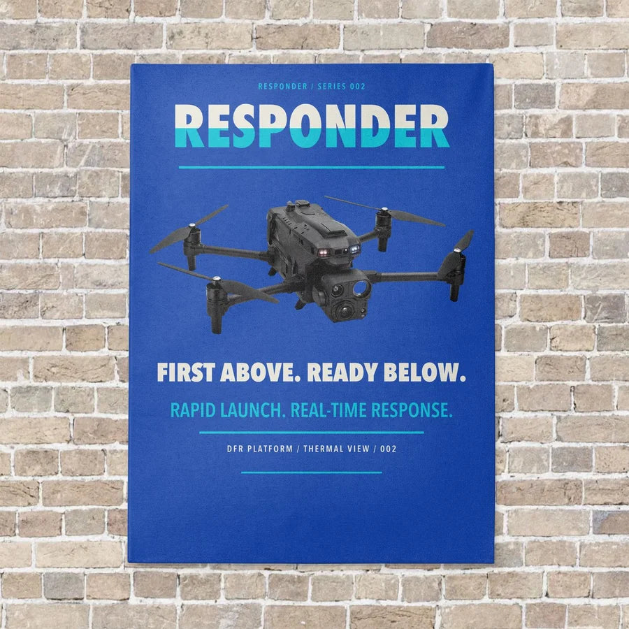 BRINC Responder vertical canvas print - no frame - blue background