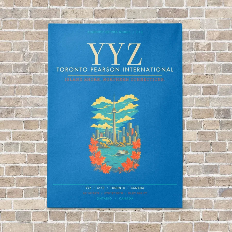 Toronto Pearson International Airport YYZ - Canvas Framed - Turquoise