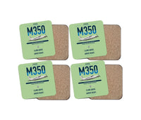 Thumbnail for Piper M350 design on light green 4 pieces set coaster