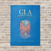 Thumbnail for Glasgow Airport GLA - Canvas Framed - Turquoise