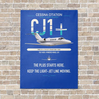 Thumbnail for Cessna Citation CJ1+ vertical canvas print - no frame - blue background