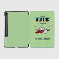 Thumbnail for Leonardo AW189 design on light green samsung tablet tablet case
