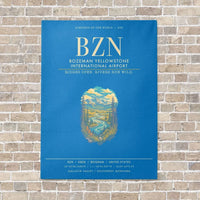 Thumbnail for Bozeman Yellowstone International Airport BZN - Canvas Framed - Turquoise