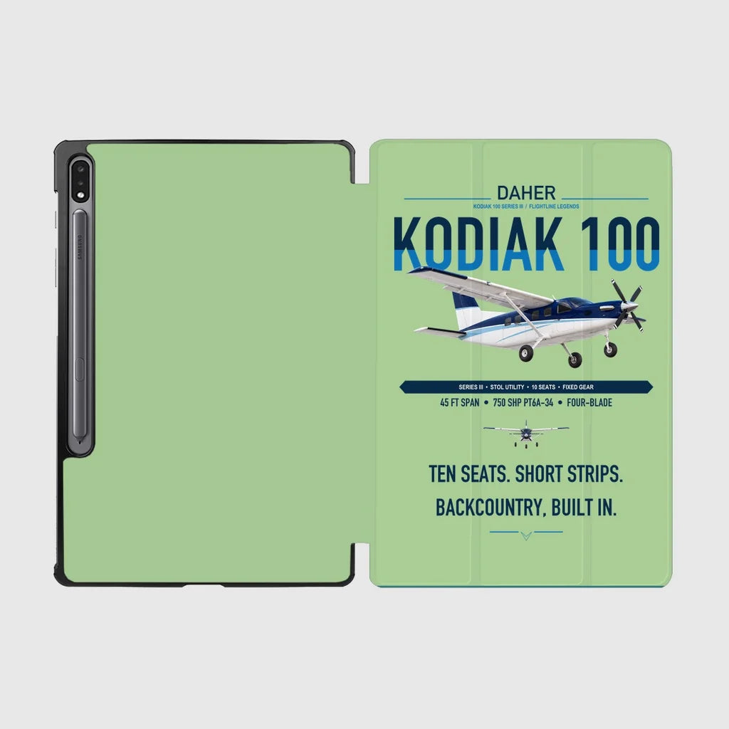 Daher Kodiak 100 Series III design on light green samsung tablet tablet case