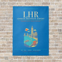 Thumbnail for London Heathrow Airport LHR - Canvas Framed - Turquoise