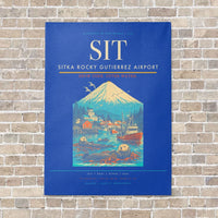Thumbnail for Sitka Rocky Gutierrez Airport SIT vertical canvas print - no frame - blue background