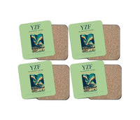 Thumbnail for Yellowknife Airport (YZF) design on light green 4 pieces set coaster