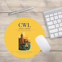 Thumbnail for Cardiff Airport (CWL) design on yellow round mouse pad