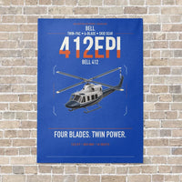 Thumbnail for Bell 412EPI vertical canvas print - no frame - blue background