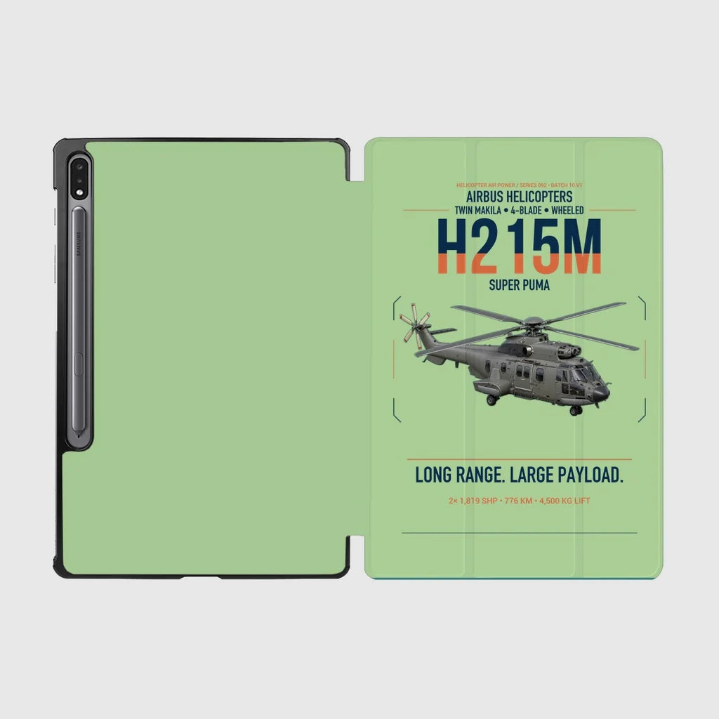 Airbus H215M design on light green samsung tablet tablet case