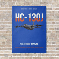 Thumbnail for HC-130J COMBAT KING II vertical canvas print - no frame - blue background