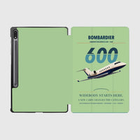 Thumbnail for Bombardier Challenger 600 design on light green samsung tablet tablet case