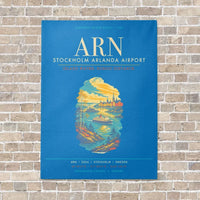 Thumbnail for Stockholm Arlanda Airport ARN - Canvas Framed - Turquoise