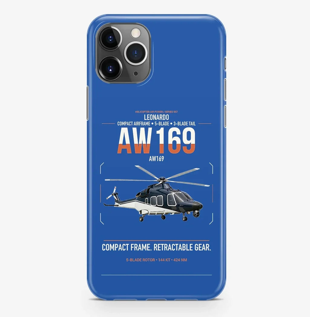 Leonardo AW169 design on blue magsafe iphone case, for iPhone Pro Max