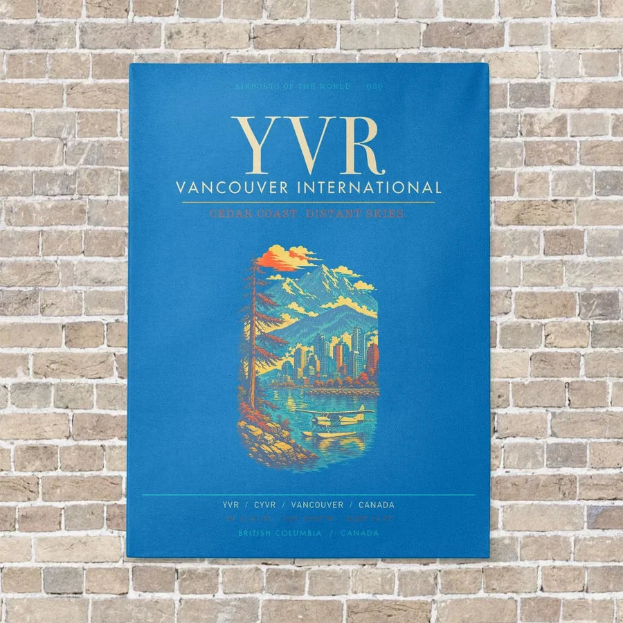 Vancouver International Airport YVR - Canvas Framed - Turquoise
