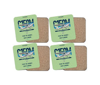 Thumbnail for Cessna 150M design on light green 4 pieces set coaster