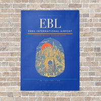 Thumbnail for Erbil International Airport EBL vertical canvas print - no frame - blue background