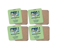 Thumbnail for Cessna 180J Skywagon design on light green 4 pieces set coaster
