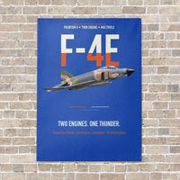 Thumbnail for F-4E Phantom II Two Engines One Thunder vertical canvas print - no frame - blue background