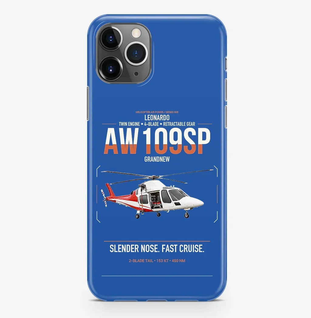 Leonardo AW109SP GrandNew design on blue magsafe iphone case, for iPhone Pro Max