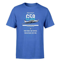 Thumbnail for Beechcraft Baron G58 design on blue t-shirt, single-side print