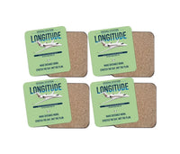 Thumbnail for Cessna Citation Longitude design on light green 4 pieces set coaster