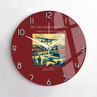 Thumbnail for VINTAGE G4201 - The Checkerboard Fields - Designed Wall Clocks design on darkred no-frame
