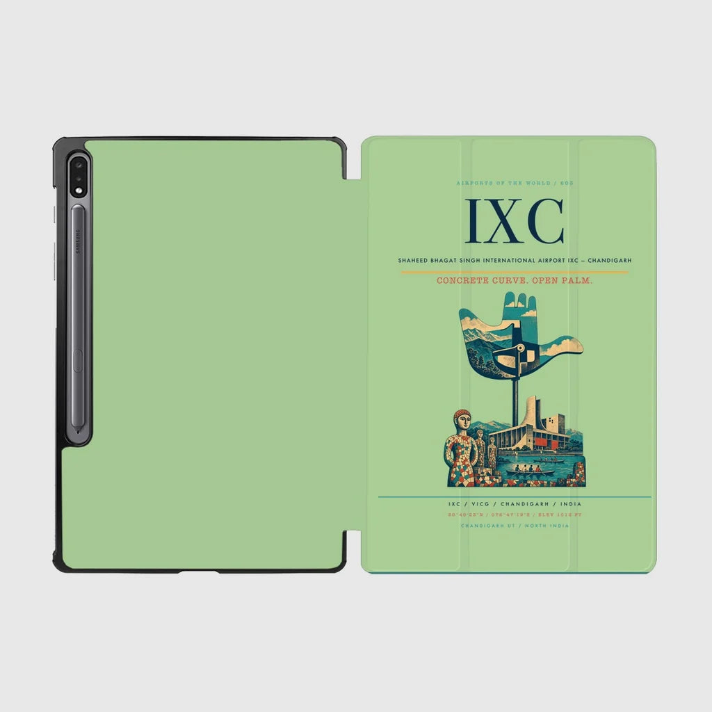 Shaheed Bhagat Singh International Airport (IXC) design on light green samsung tablet tablet case