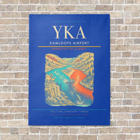 Thumbnail for Kamloops Airport YKA vertical canvas print - no frame - blue background