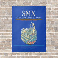Thumbnail for Santa Maria Public Airport SMX vertical canvas print - no frame - blue background