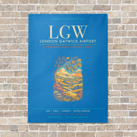 Thumbnail for London Gatwick Airport LGW - Canvas Framed - Turquoise