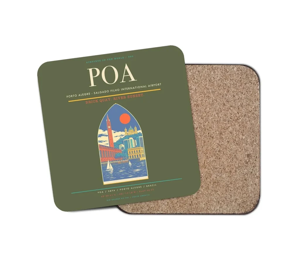 Porto Alegre - Salgado Filho International Airport POA Coaster 1-Piece - Green Army