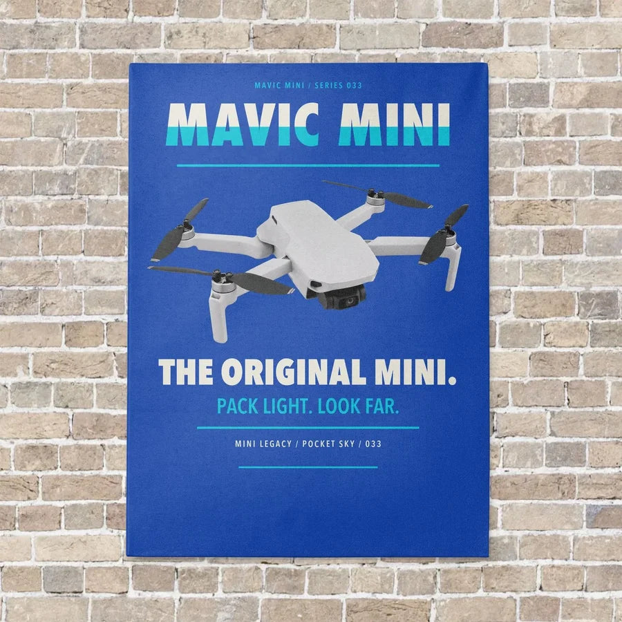 DJI Mavic Mini vertical canvas print - no frame - blue background