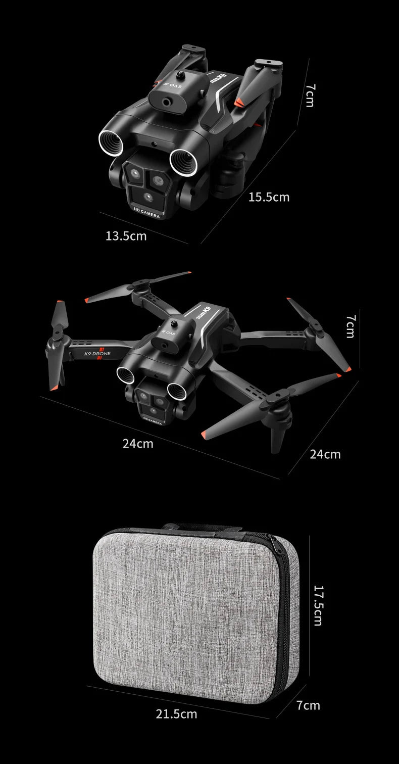 K9MAX Drone: Triple-Lens Aerial Photography Quadcopter with Optical Flow & Obstacle Avoidance, Remote-Controlled Toy Drone - view 23