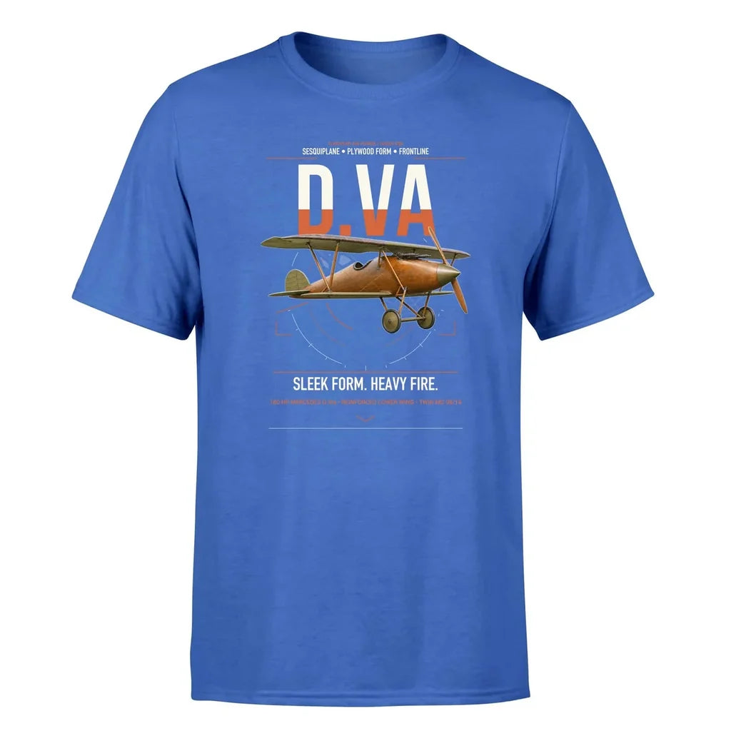 Albatros D.Va design on blue t-shirt, single-side print