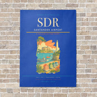Thumbnail for Santander Airport SDR vertical canvas print - no frame - blue background