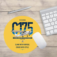 Thumbnail for Cessna 175 Skylark design on yellow round mouse pad