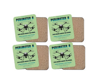 Thumbnail for Skyfront Perimeter 8 design on light green 4 pieces set coaster